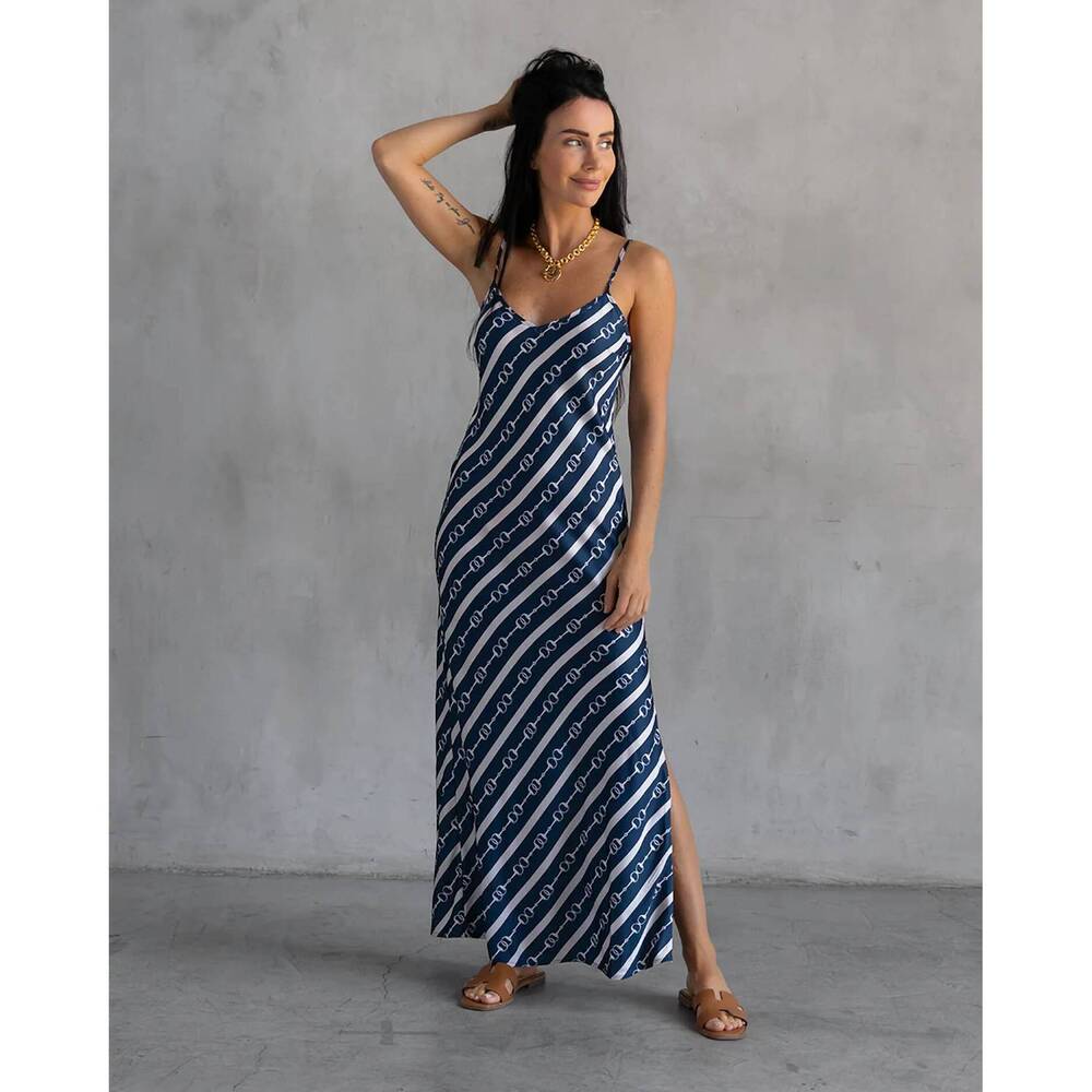 NEW CARE TUCKER lennon zipslip dress in all over horsebit print